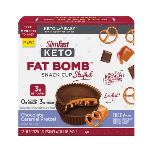 SlimFast Keto Fat Bomb™ Stuffed Snack Cups Chocolate Caramel Pretzel