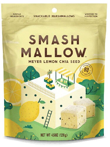 Smashmallow Snackable Marshmallow Meyer Lemon Chia Seed -- 4.5 oz