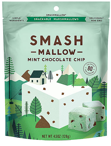 Smashmallow Snackable Marshmallow Mint Chocolate Chip -- 4.5 oz