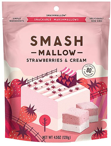 Smashmallow Snackable Marshmallow Strawberries &amp; Cream -- 4.5 oz