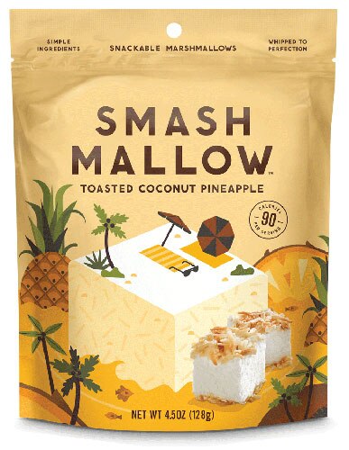 Smashmallow Snackable Marshmallow Toasted Coconut Pineapple -- 4.5 oz