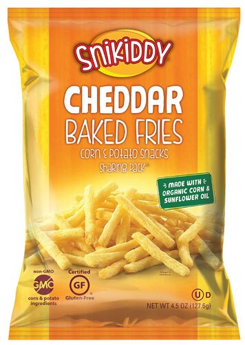 Snikiddy Organic Baked Fries Cheddar -- 4.5 oz