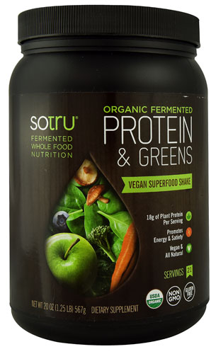 SoTru Organic Fermented Protein &amp; Greens -- 21 Servings