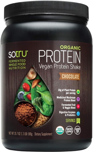 SoTru Organic Vegan Protein Shake Chocolate -- 21 Servings