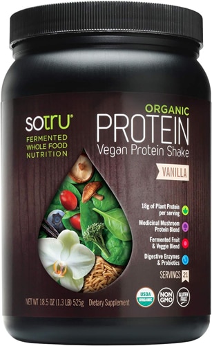 SoTru Organic Vegan Protein Shake Vanilla -- 21 Servings