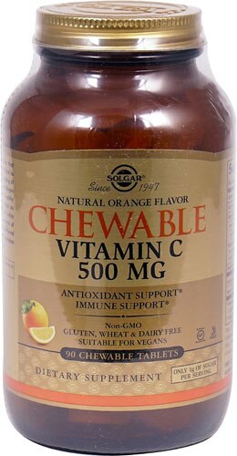 Solgar Chewable Vitamin C Natural Orange -- 500 mg - 90 Chewable Tablets