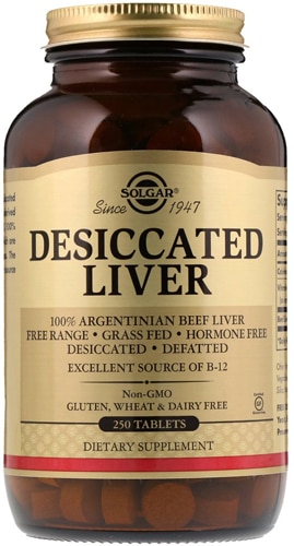 Solgar Desiccated Liver -- 250 Tablets