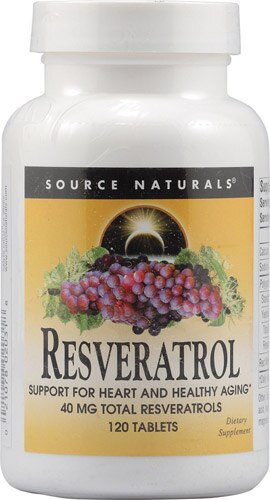 Source Naturals Resveratrol with Red Wine Extract -- 40 mg - 120 Tablets