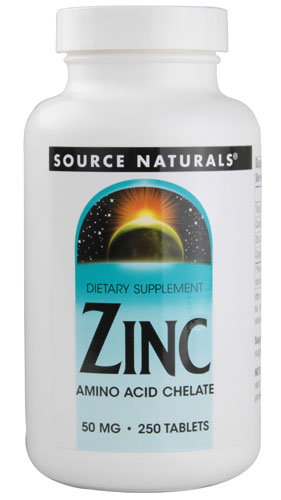 Source Naturals Zinc -- 50 mg - 250 Tablets - Vitacost