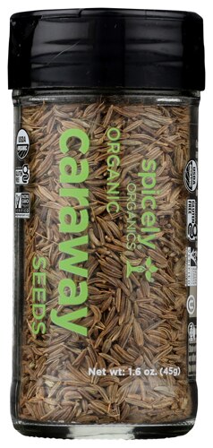 Spicely Organics Organic Caraway Seeds Whole Jar -- 1.6 oz
