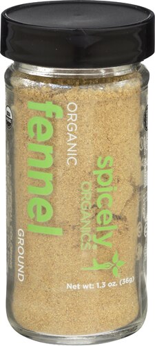 Spicely Organics Fennel Ground Jar -- 1.3 oz