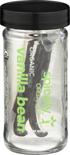 Spicely Organics Vanilla Beans Jar -- 2 Beans