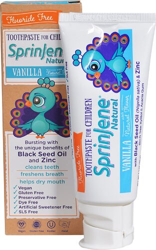 Sprinjene Natural Toothpaste for Children Fluoride Free Vanilla -- 3.5 oz