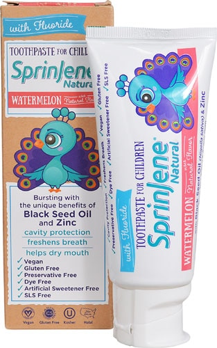 Sprinjene Natural Toothpaste for Children with Fluoride Watermelon -- 3.5 oz