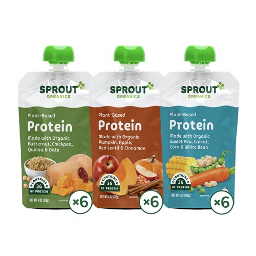 Sprout Organic Baby Food Plant Protein Variety Pack Stage 3 Variety