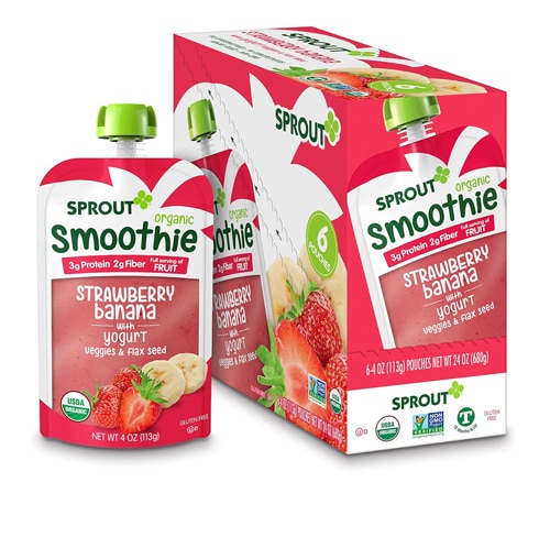 Sprout Organic Baby Food Smoothie12+ Months Strawberry Banana Yogurt