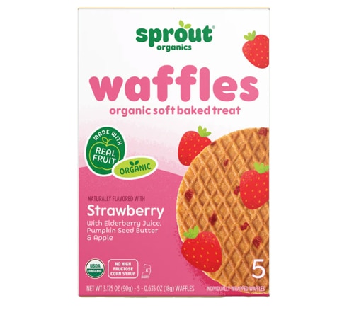 Sprout Organic Baby Food Waffles Snack Strawberry