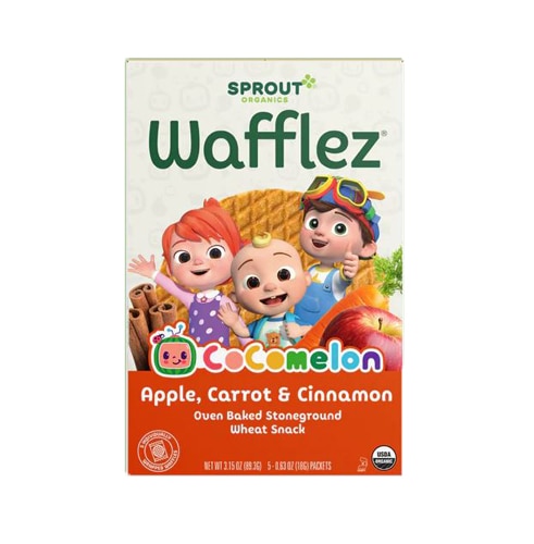 Sprout Organic Baby Food Wafflez Apple Carrot Cinnamon -- 3.15 oz