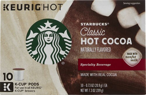 Starbucks Coffee K-Cup Pods, Naturally Flavored Hot Cocoa For Keurig Coffee  Makers,10 Pods 