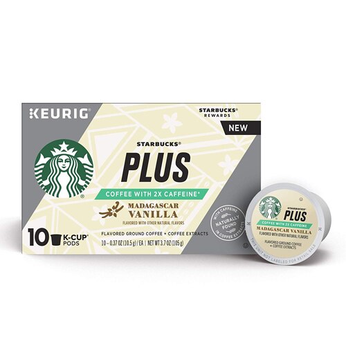 Starbucks Plus Coffee With 2x Caffeine Madagascar Vanilla 10 K Cups Vitacost