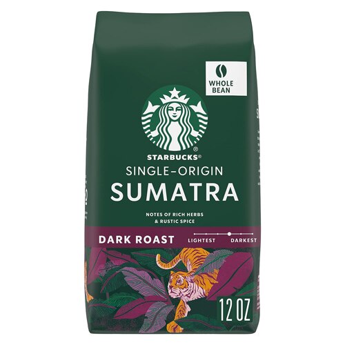 Starbucks Whole Bean Coffee Dark Roast Single-Origin Sumatra -- 12 oz