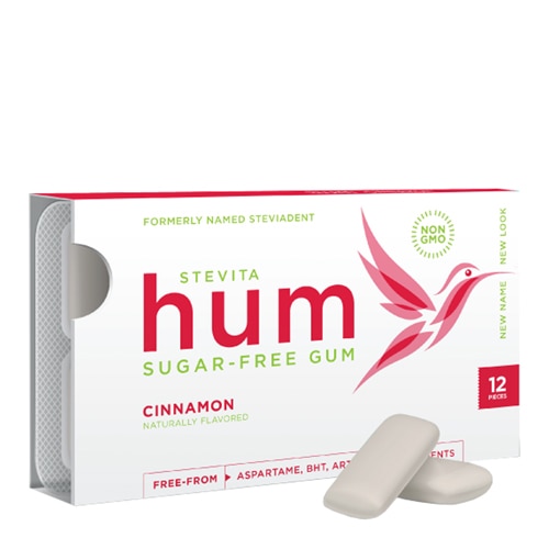 Stevita Naturals Hum Sugar Free Gum Cinnamon -- 12 Pieces
