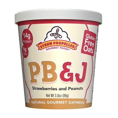 Straw Propeller Gourmet Foods Oatmeal Cereal PB&amp;J -- 3 oz
