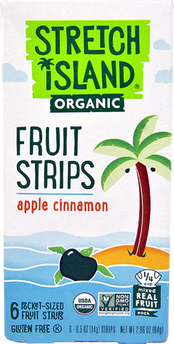 Stretch Island Organic Fruit Strips Apple Cinnamon -- 6 Pocket-Sized Fruit Strips