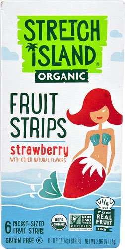 Stretch Island Organic Fruit Strips Strawberry -- 6 Pocket-Sized Fruit Strips