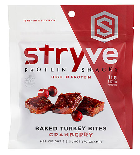 Stryve Protein Snacks Turkey Bites Cranberry -- 2.5 oz