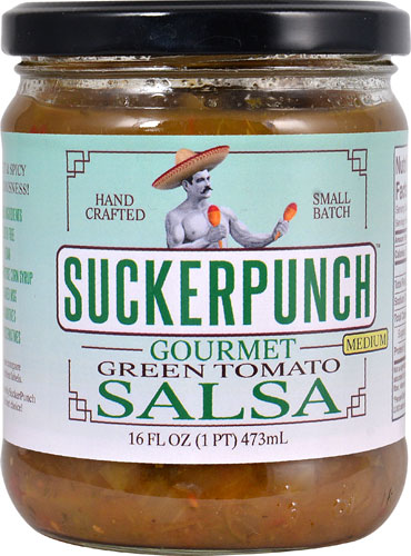 SuckerPunch Gourmet Green Tomato Salsa Medium -- 16 fl oz