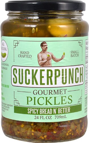 SuckerPunch Gourmet Pickles Small Batch Spicy Bread N' Butter -- 24 fl oz