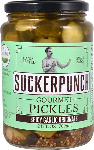 SuckerPunch Gourmet Pickles Small Batch Spicy Garlic Originals -- 24 fl oz