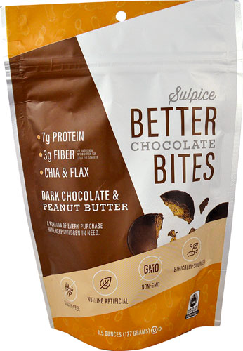 Sulpice Better Chocolate Bites Dark Chocolate &amp; Peanut Butter -- 4.5 oz