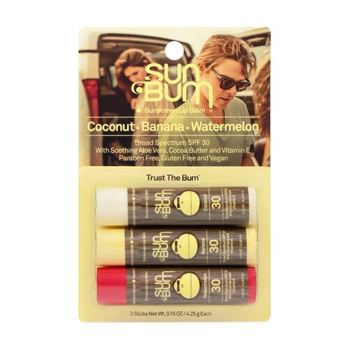 Sun Bum Original SPF 30 Sunscreen Lip Balm Assorted -- 0.15 oz Each / Pack of 3