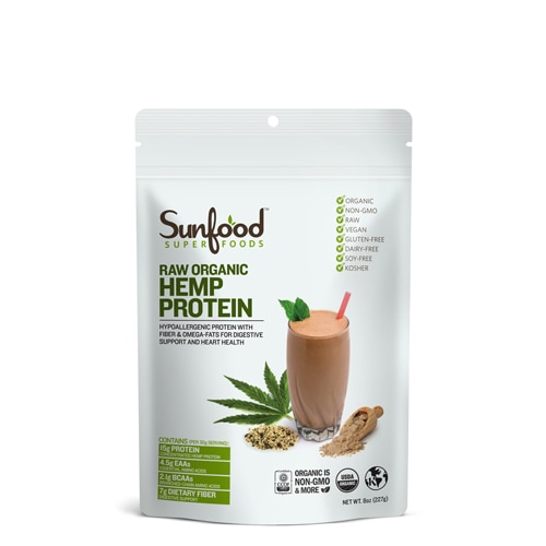 SunFood Raw Organic Hemp Protein -- 8 oz