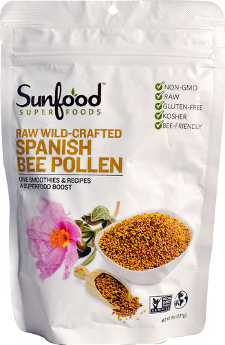 SunFood Raw Wild-Crafted Spanish Bee Pollen -- 8 oz