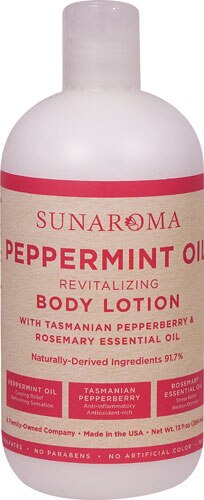 Sunaroma Body Lotion Revitalizing Peppermint Oil with Pepperberry &amp; Rosemary -- 13 fl oz