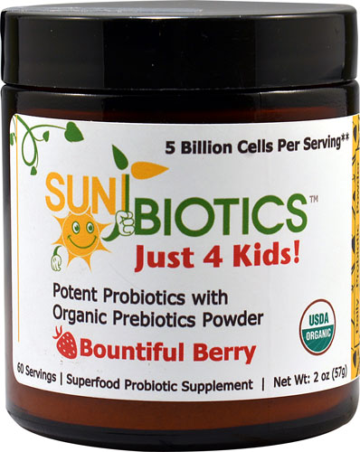 Sunbiotics Just 4 Kids! Potent Probiotics with Organic Prebiotics Bountiful Berry -- 2 oz