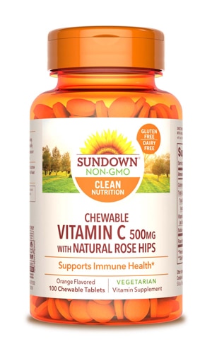 Sundown Naturals Chewable Vitamin C Orange 500 Mg 100 Chewable Tablets