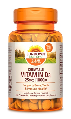 Sundown Naturals Chewable Vitamin D3 Strawberry Banana