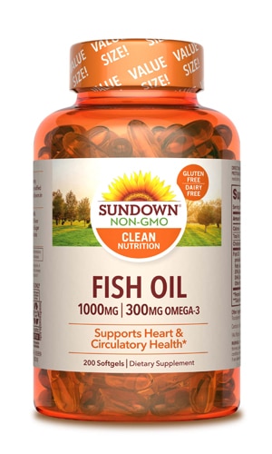 Sundown Naturals Fish Oil -- 1000 mg - 200 Softgels