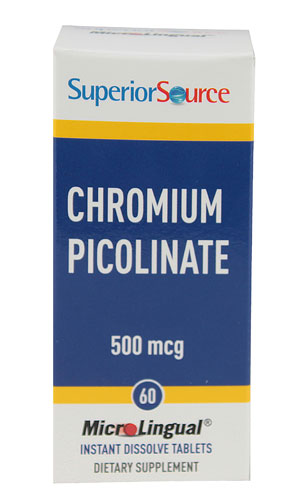 Superior Source Chromium Picolinate -- 500 mcg - 60 MicroLingual Tablets