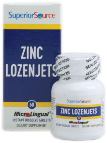 Superior Source Zinc Lozenjets -- 60 Tablets