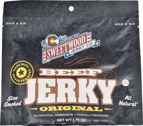 Sweetwood Beef Jerky Grass Fed Gluten Free Original -- 1.75 oz