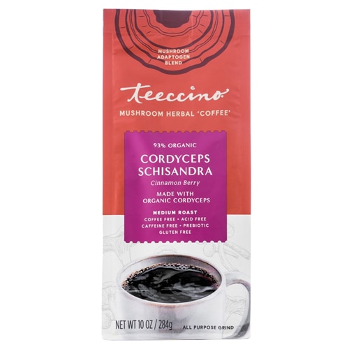 Teeccino Mushroom Herbal 'Coffee' Cordyceps Schisandra Cinnamon Berry