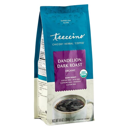 Teeccino Organic Dandelion Coffee Dark Roast -- 10 oz