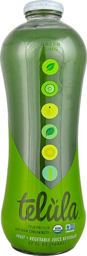Telula Organic Green Zing Fruit plus Vegetable Juice -- 32 fl oz