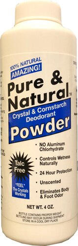 Thai Deodorant Stone Pure And Natural Crystal & Cornstarch Powder
