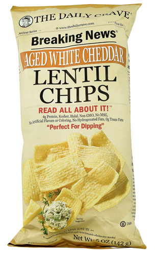 The Daily Crave Lentil Chips Aged White Cheddar -- 5 oz